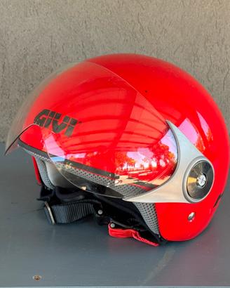 Casco Jet Givi rosso con visiera taglia 54