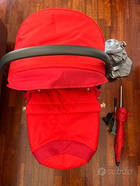 navicella/carrozzina ed ovetto in rosso Inglesina