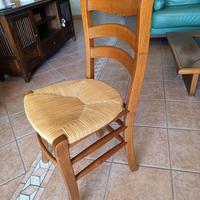 4 Sedie impagliate piùl tavolo 80x120 allungabile