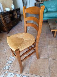 4 Sedie impagliate piùl tavolo 80x120 allungabile