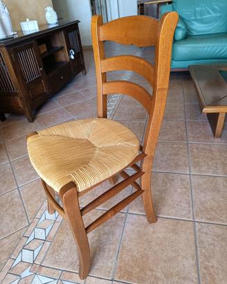 4 Sedie impagliate piùl tavolo 80x120 allungabile