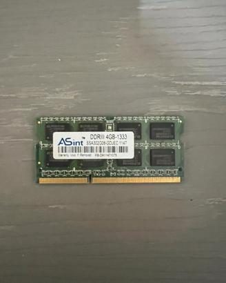 Modulo RAM ASint DDR3 4GB 1333 MHz