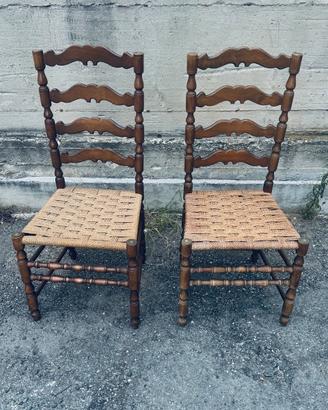 Coppia di sedie vintage in paglia