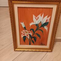 quadro con fiori olio su tela dipinto luisa