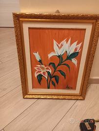 quadro con fiori olio su tela dipinto luisa