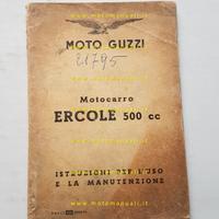 Moto Guzzi Ercole 500 1960 manuale uso motocarro