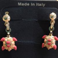 Orecchini testuggini🐢🐢 tartarughe rosa argento