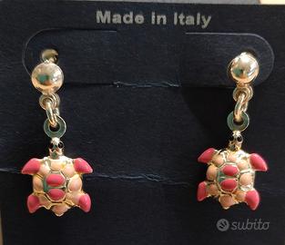 Orecchini testuggini🐢🐢 tartarughe rosa argento