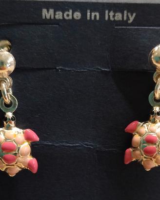 Orecchini testuggini🐢🐢 tartarughe rosa argento