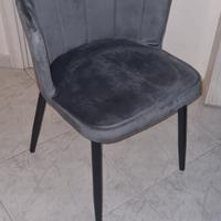 Sedie a conchiglia in velluto