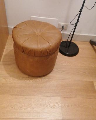 pouf similpelle marrone