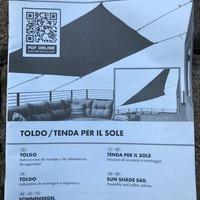 Tenda a vela parasole triangolare