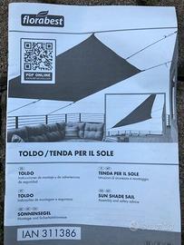 Tenda a vela parasole triangolare