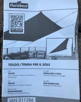 Tenda a vela parasole triangolare