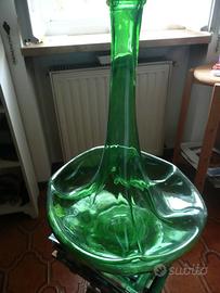 fiasca  vetro verde per arredo esterno ed interno