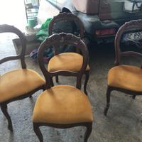 4 sedie imbottite arredo sala vintage