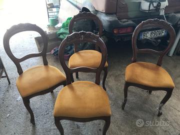 4 sedie imbottite arredo sala vintage