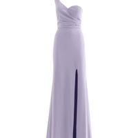 Abito monospalla lilla lungo