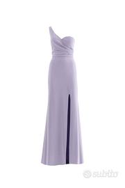 Abito monospalla lilla lungo