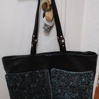 Borsa shopper Dallas  in vera pelle e cavallino