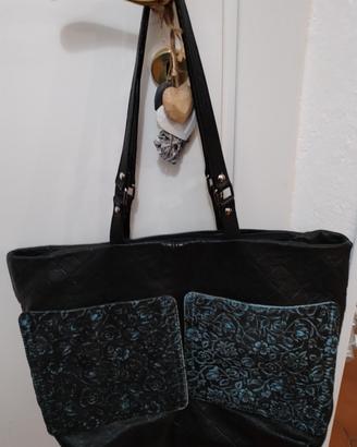 Borsa shopper Dallas  in vera pelle e cavallino