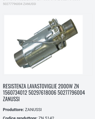 Resistenza lavastoviglie