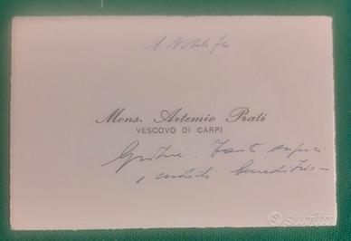 Cimelio storico Biglietto da vista Mons. Prati