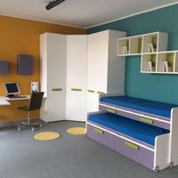 Cameretta Moretti Compact con armadio angolare