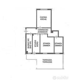 Bolzano via Torino trilocale con ampia terrazza