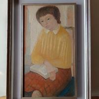 Arte moderna, Dipinto bambina con libro. DAL FORNO