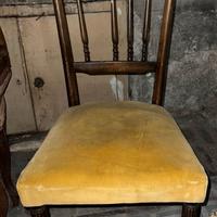 Sedie/Poltrone in legno e velluto giallo