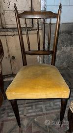 Sedie/Poltrone in legno e velluto giallo