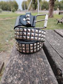 cintura borchiata stile punk rock ecopelle 115cm