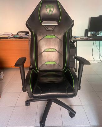 Sedia Gaming Automobili Lamborghini Leather Verde
