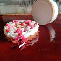 Biscottiera/ porta dolci torta  con meringhe