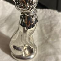 Statuina di gatto placcato argento