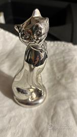 Statuina di gatto placcato argento