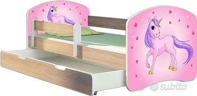 Lettino unicorno bimba 