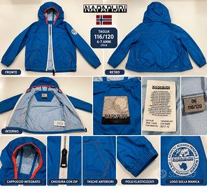 Giubbotto Napapijri bambino blu con cappuccio
