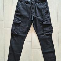 Pantaloni Cargo Neri a Coste