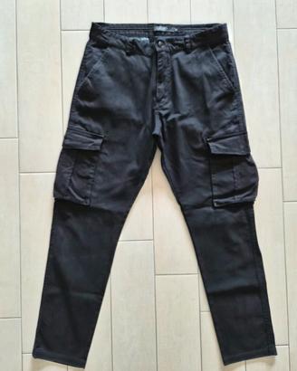 Pantaloni Cargo Neri a Coste