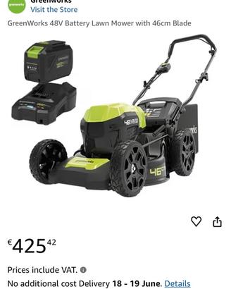 GreenWorks 48V Batteria tagliaerba 46cm lama