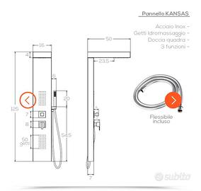 Pannello doccia idromassaggio cromo