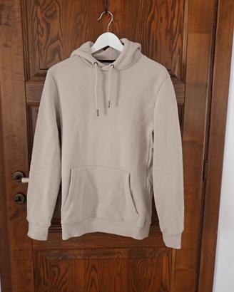 Felpa beige con cappuccio e tasca
