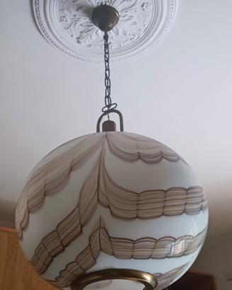 Lampadario sospeso vetro soffiato stile murano