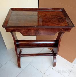 Tavolino fine '800 in mogano con ripiano a vassoio