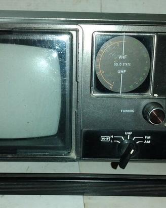 Radio fm/am orologio tv portatile crown anni 70