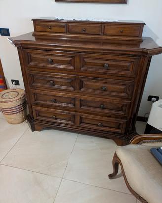 Comò antico in legno con alzatina + comodini 