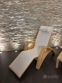 2 Lettini relax physio- therm legno e pelle bianca