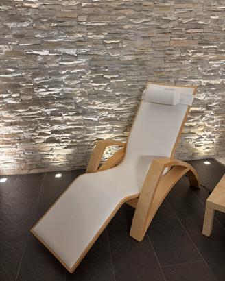 2 Lettini relax physio- therm legno e pelle bianca